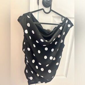 Loft off shoulder polka dot top